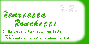 henrietta ronchetti business card